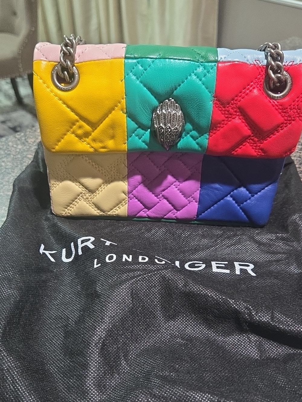 Kurt Geiger Multicolor Patchwork Quilted Mini Shoulder Bag